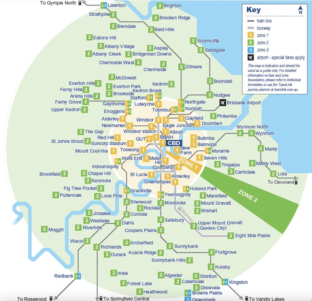 布里斯本大眾交通地圖