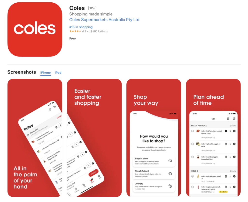 澳洲旅遊必備app - coles app
