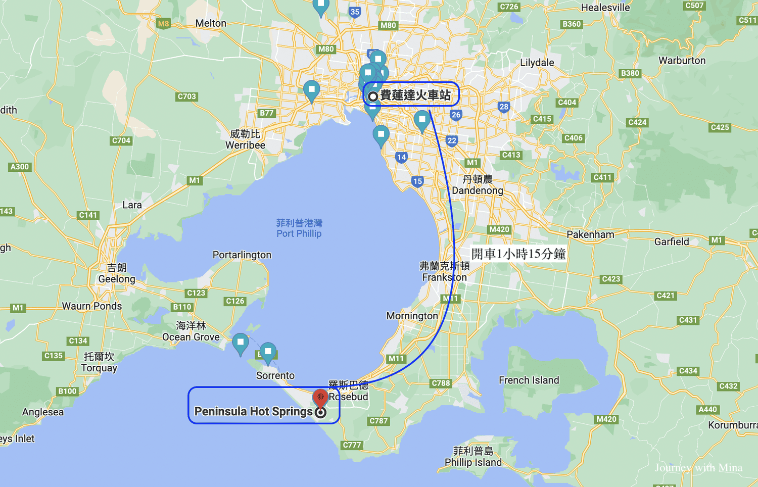 PENINSULA HOT SPRING路線地圖