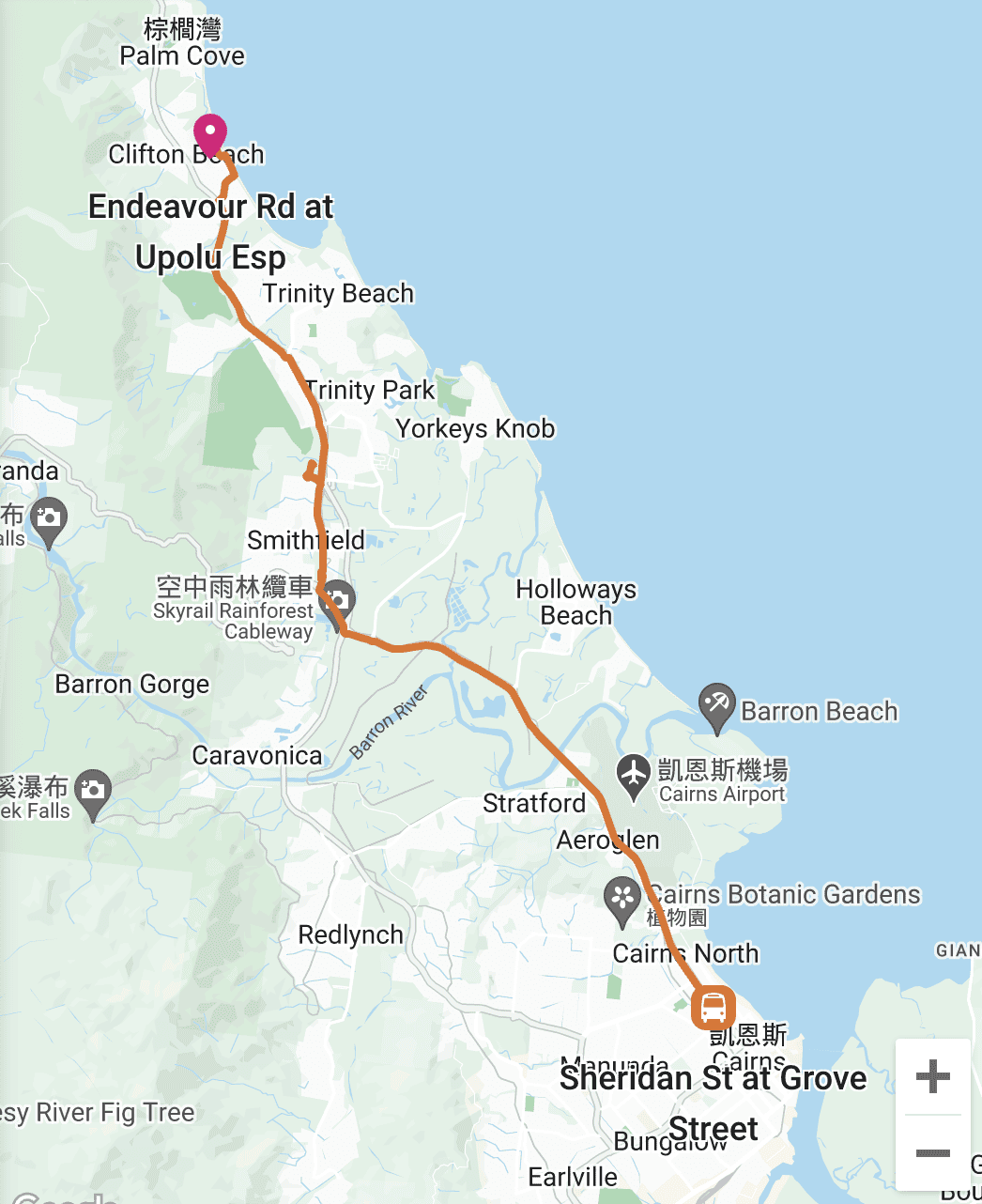 棕櫚村交通地圖 Palm cove map