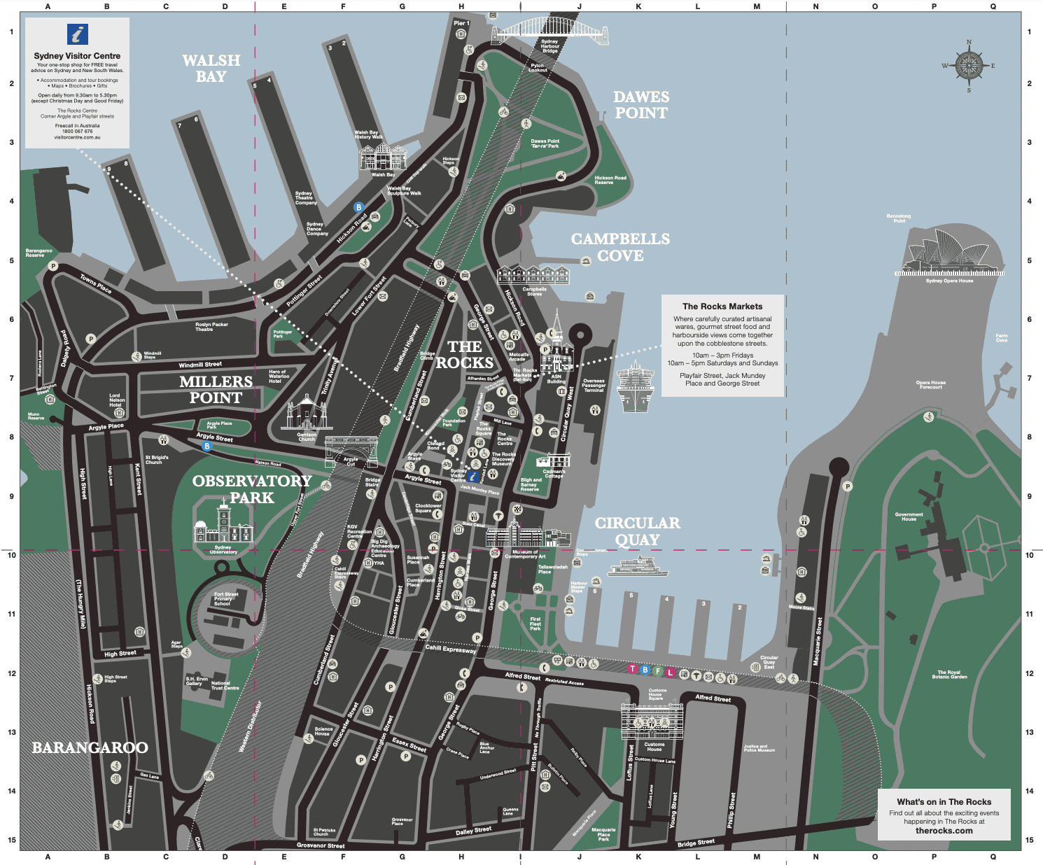 The Rocks Market map 岩石區市集地圖