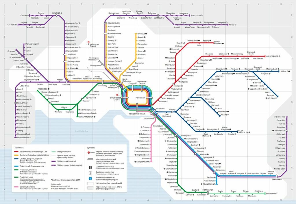 墨爾本交通-火車地圖