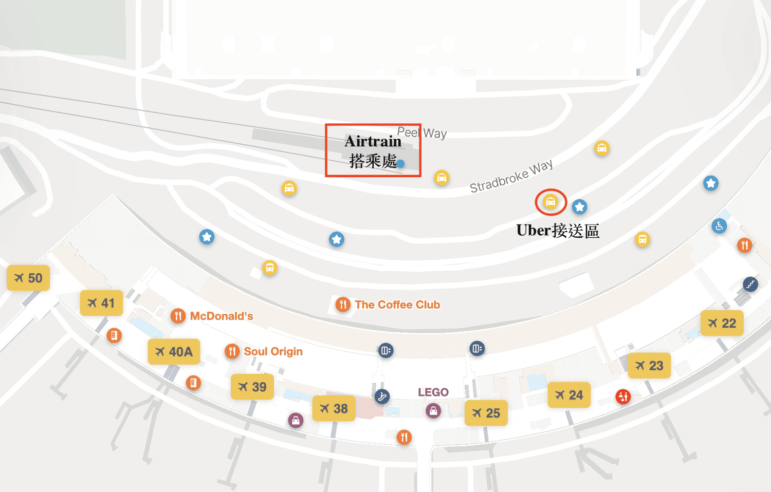 【布里斯本機場到市區】最簡單快速的4種方法懶人包 - 第5張圖 【布里斯本機場到市區】布里斯本國內線機場 Domestic Terminal 地圖