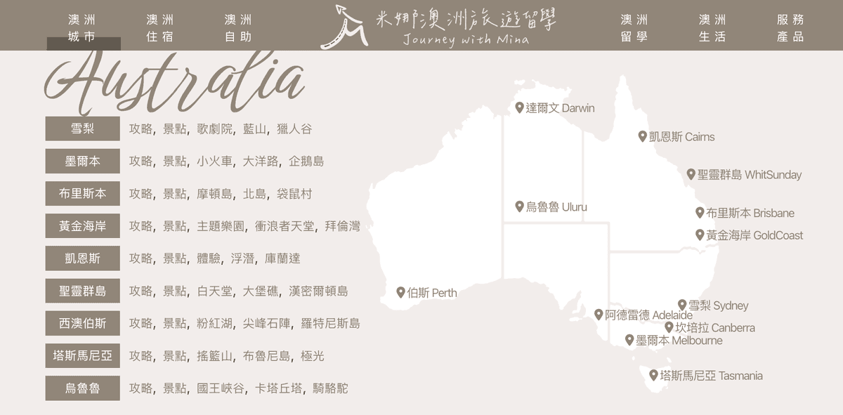 Australia travel map